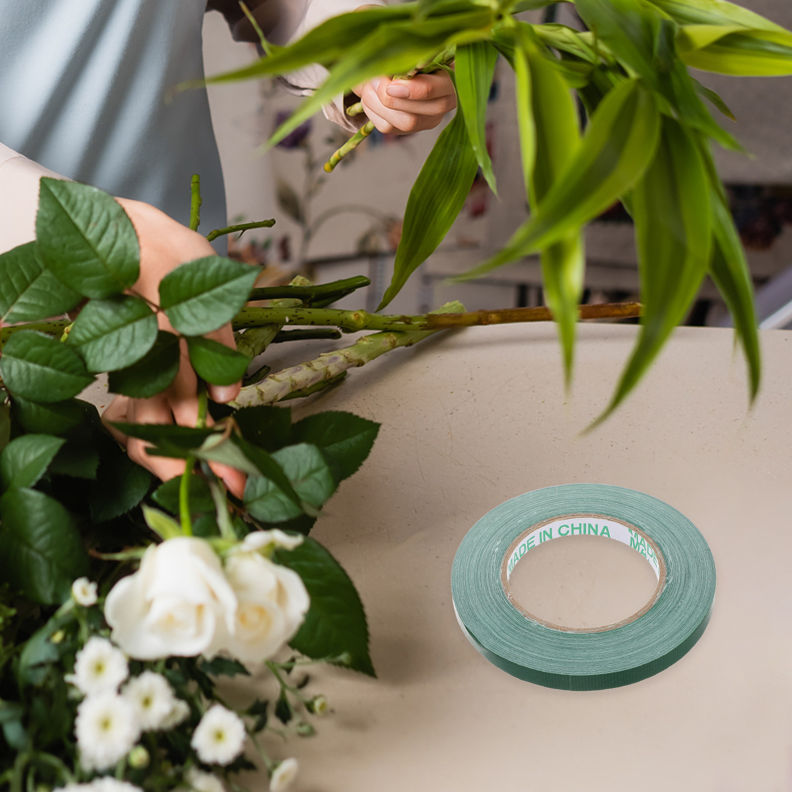 Floral Tape Green - 1 Roll Wide Green Floral Tape
