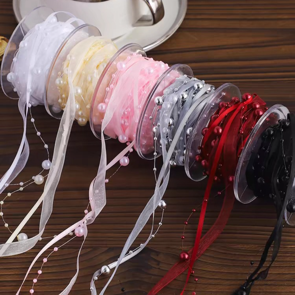 5Yards/Roll Bead Pearl Ribbon  – обзор и цена Florist Supply Ribbon