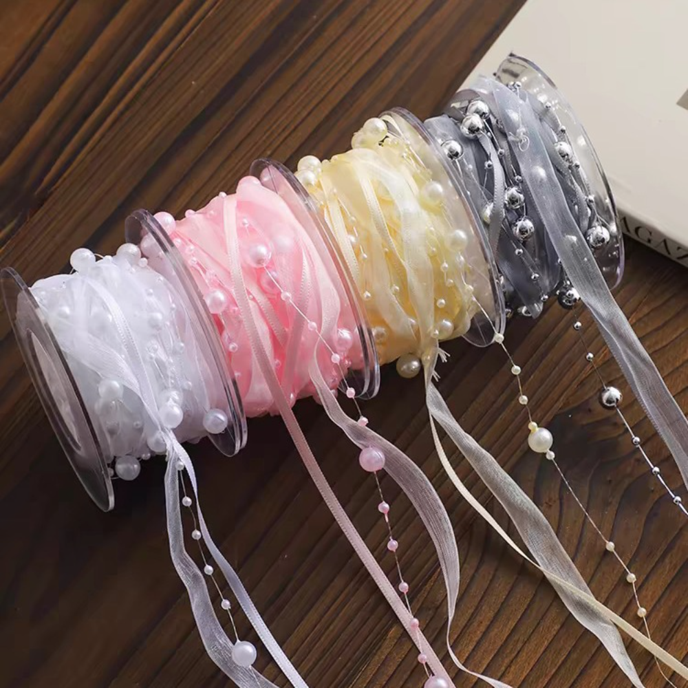 5Yards/Roll Bead Pearl Ribbon  – обзор и цена Florist Supply Ribbon