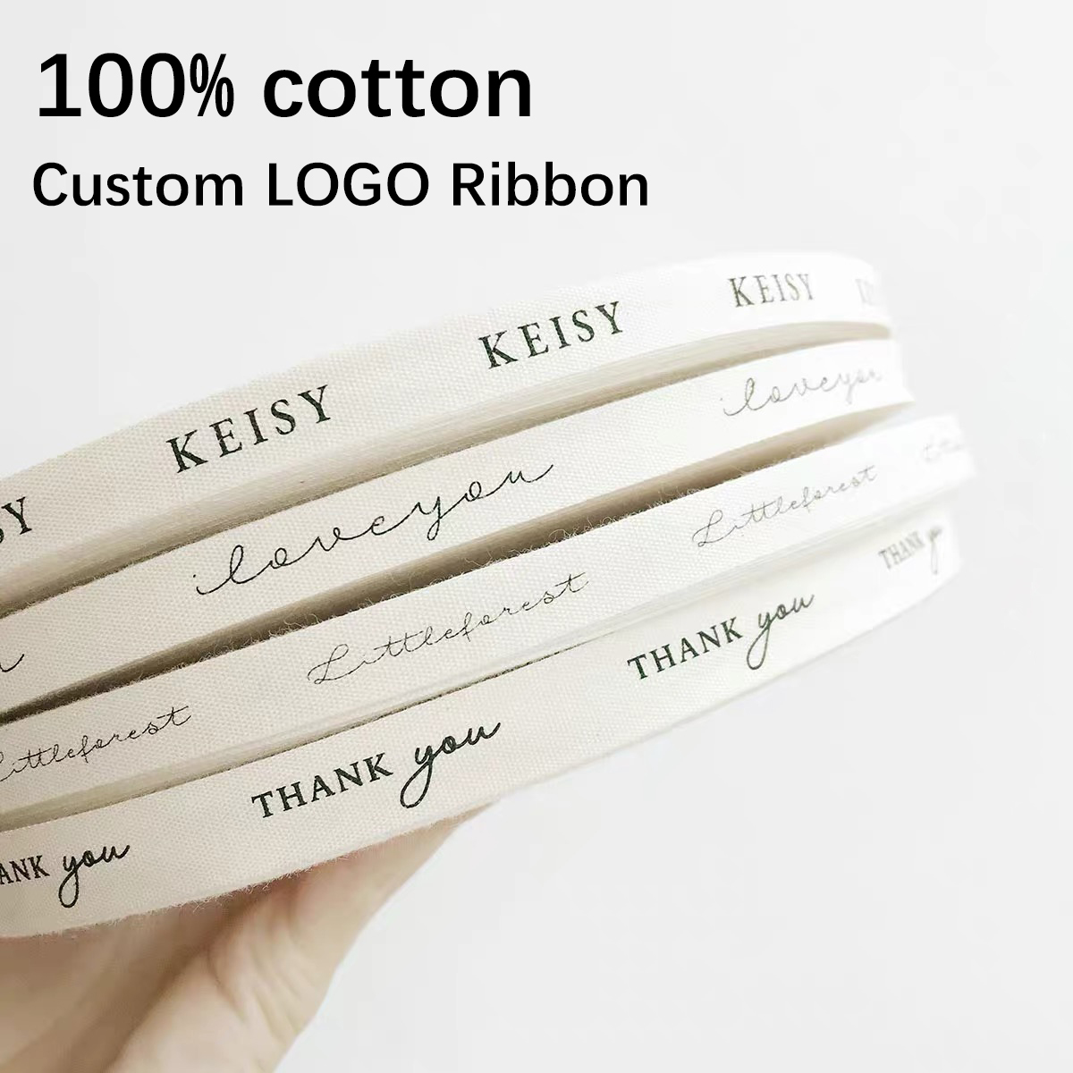 Custom Logo Cotton Ribbon for  – обзор и цена Florist Supply Ribbon