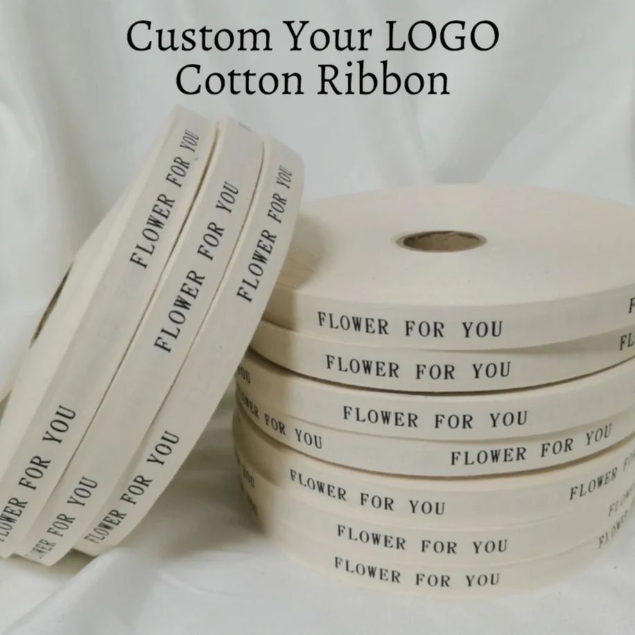 Custom Logo Cotton Ribbon for  – обзор и цена Florist Supply Ribbon