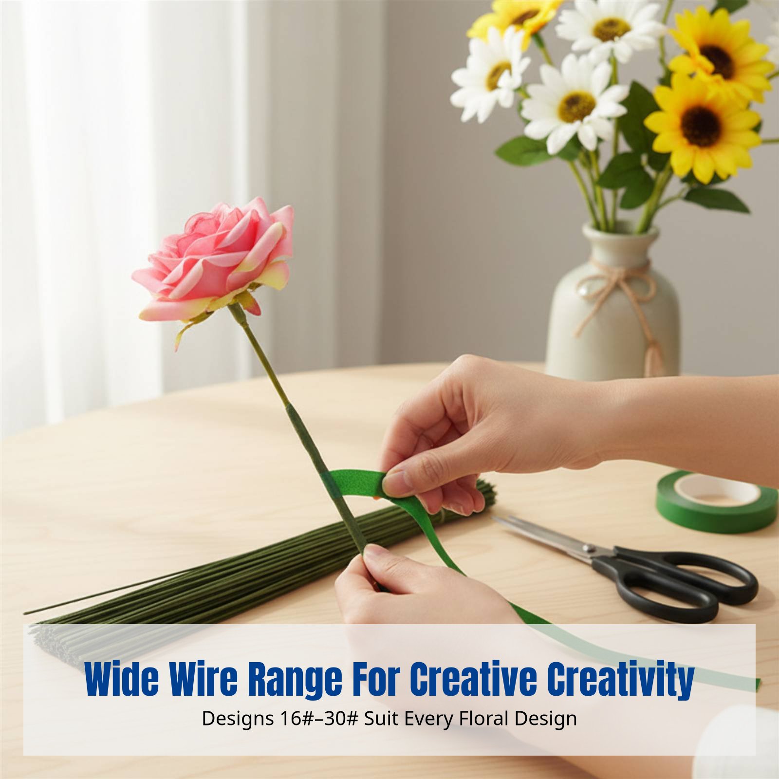 DIY Handcraft Floral Stem Wire – обзор и цена Floral Tape Green