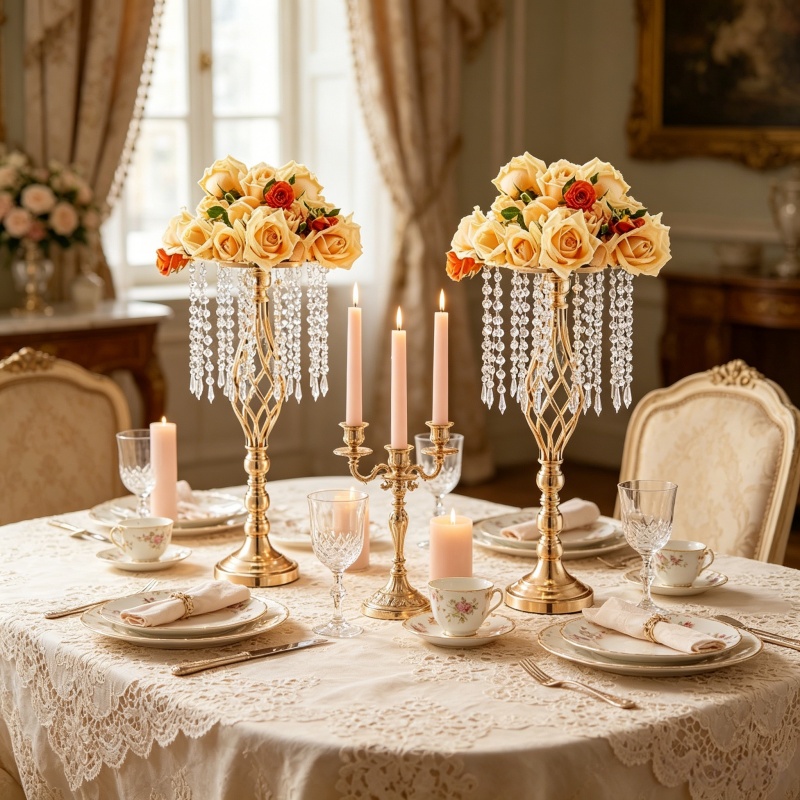 Elegant Tall Gold Crystal Flow – обзор и цена Florist Supply Vases