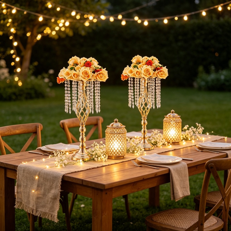 Elegant Tall Gold Crystal Flow – обзор и цена Florist Supply Vases