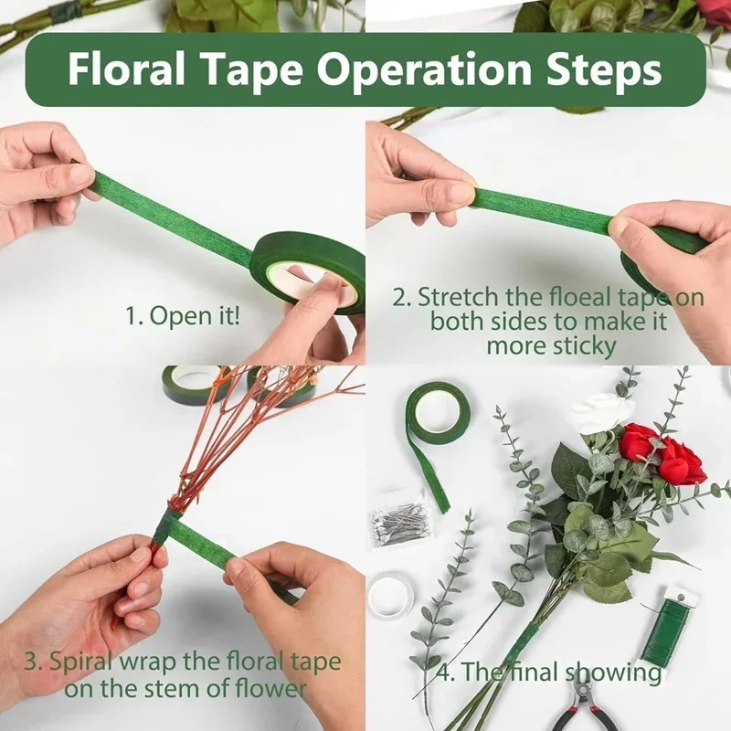 1-10rolls Bouquet Floral Stem  – обзор и цена Floral Tape Green