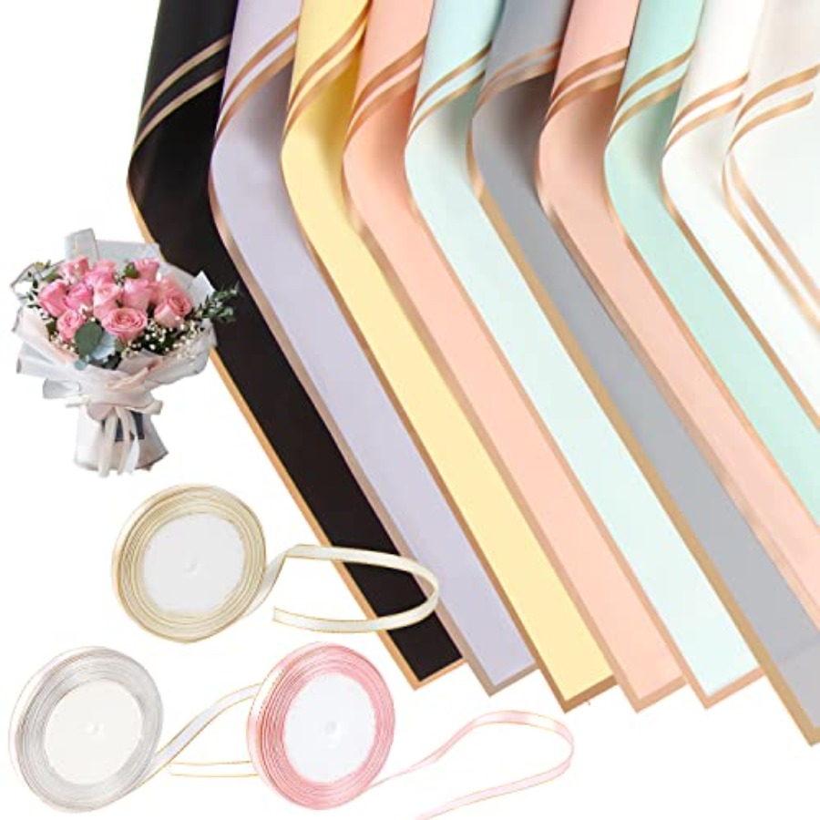 60 Sheet Gold Edge Flower Wrap – обзор и цена Florist Supply Ribbon