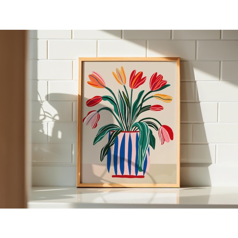2pcs Tulip Flowers Canvas Wall – обзор и цена Florist Supply Vases
