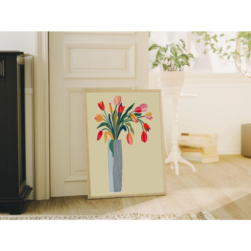 2pcs Tulip Flowers Canvas Wall – обзор и цена Florist Supply Vases