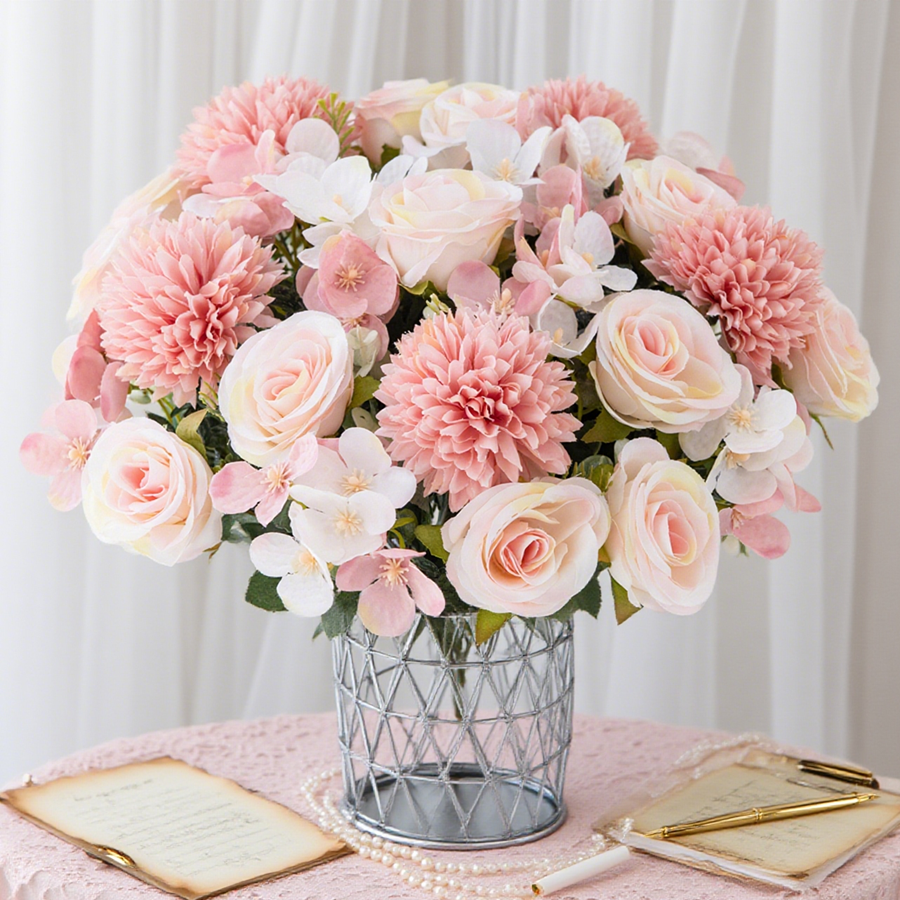 1/4pcs Artificial Flower Rose  – обзор и цена Florist Supply Vases
