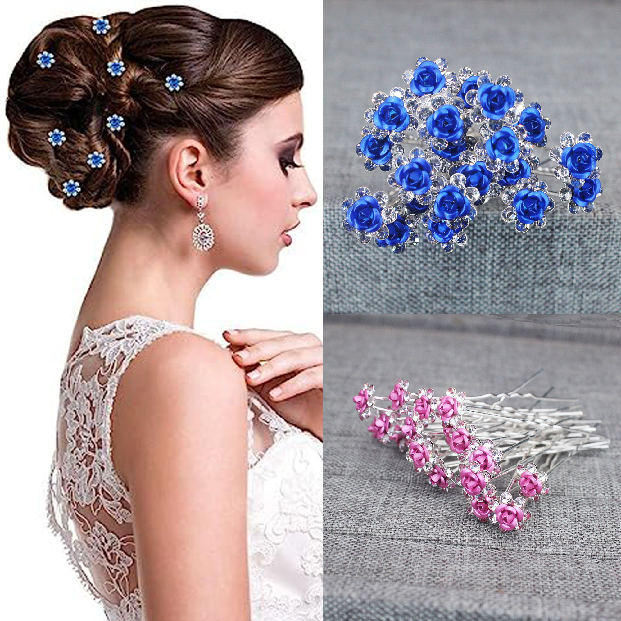20PCS Rose Flower Rhinestone H – обзор и цена Supply Florist